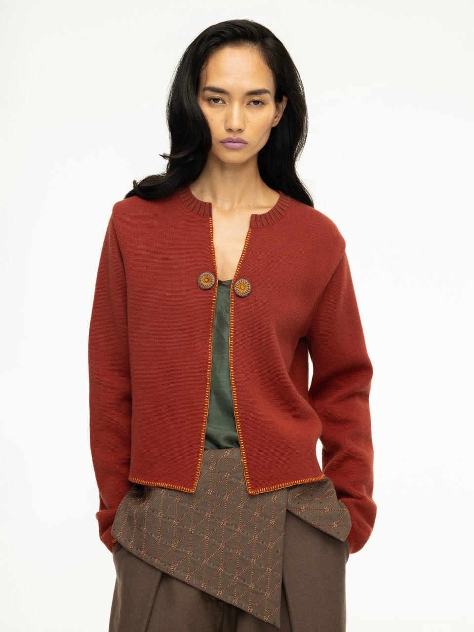 Long Sleeve Embroidered Woolen Sweater