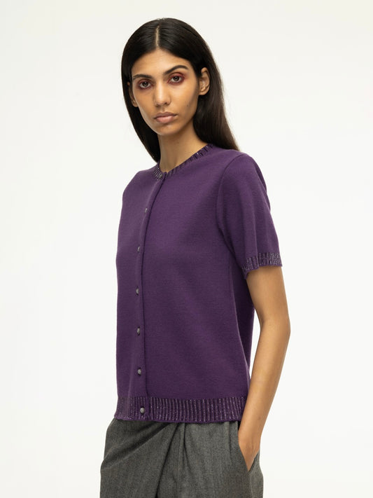 Short Sleeve Embroidered Woolen Sweater