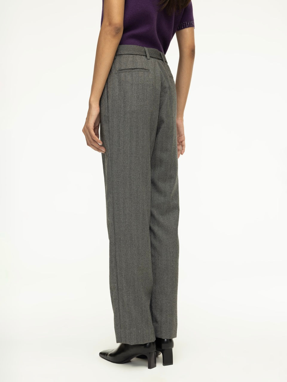 Chevron Wool Wrap Pants