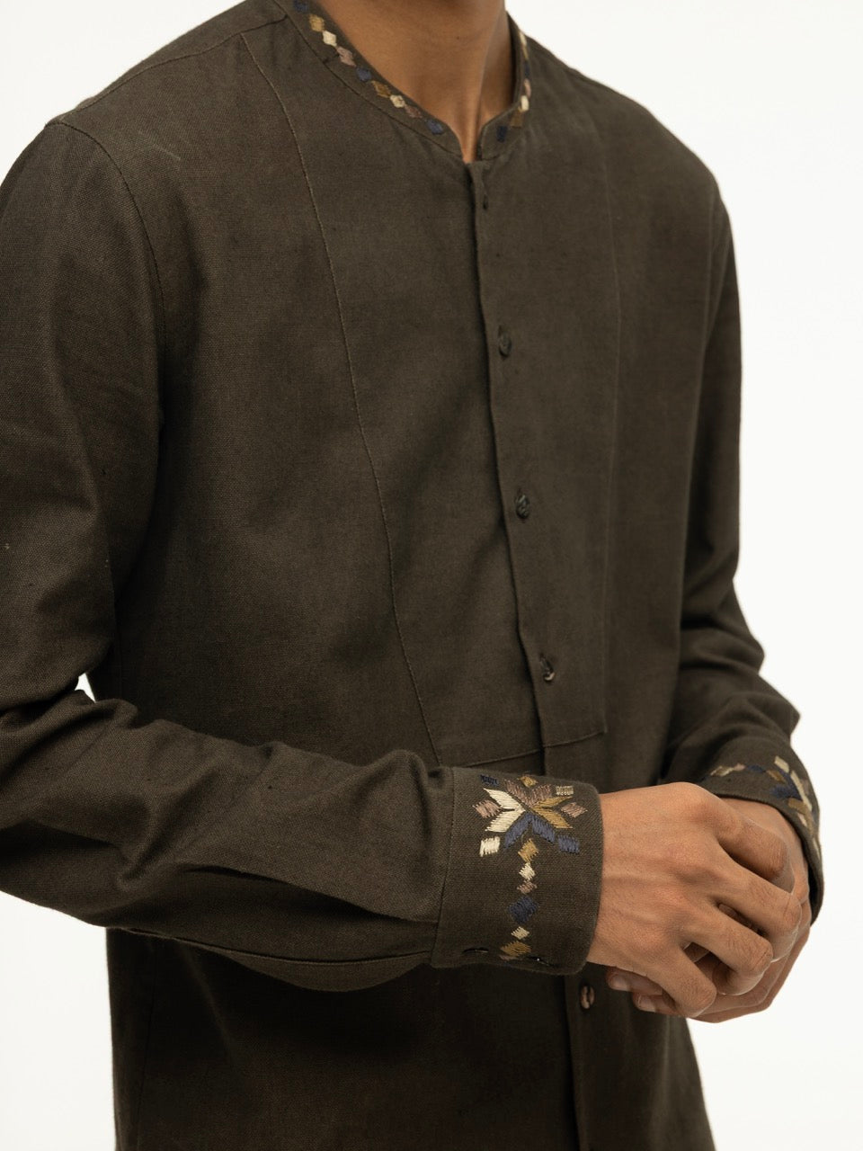 Men's Handspun Cotton Phulkari Shirt