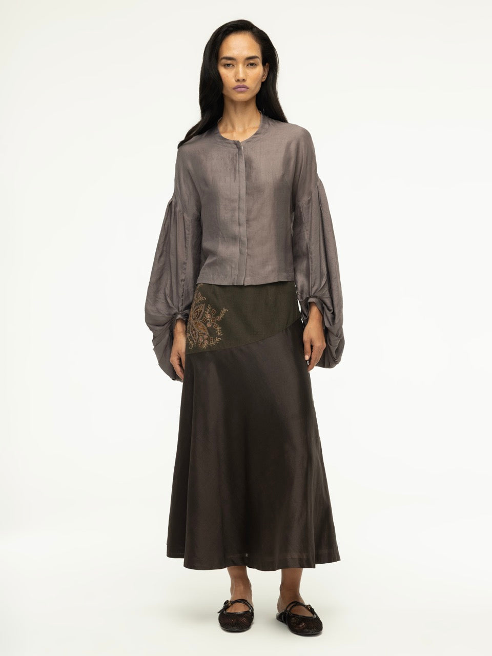 Cropped Silk Blouse