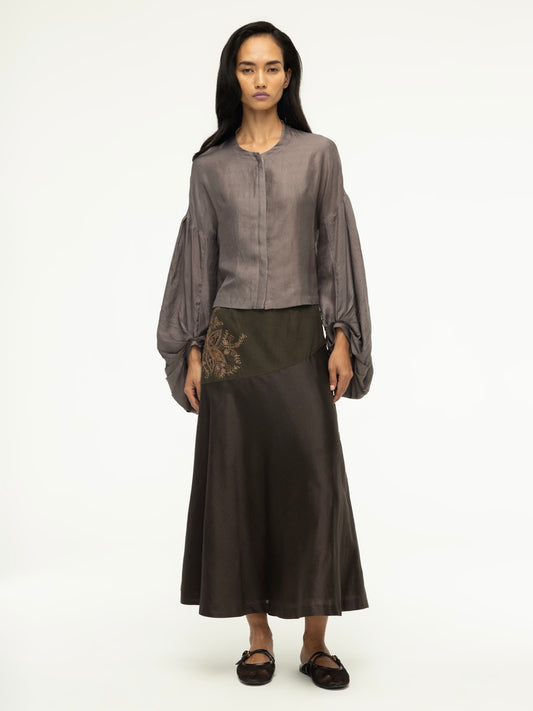Cropped Silk Blouse