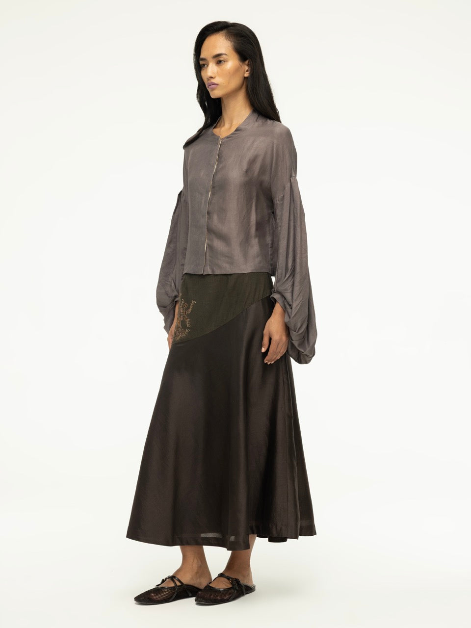 Cropped Silk Blouse