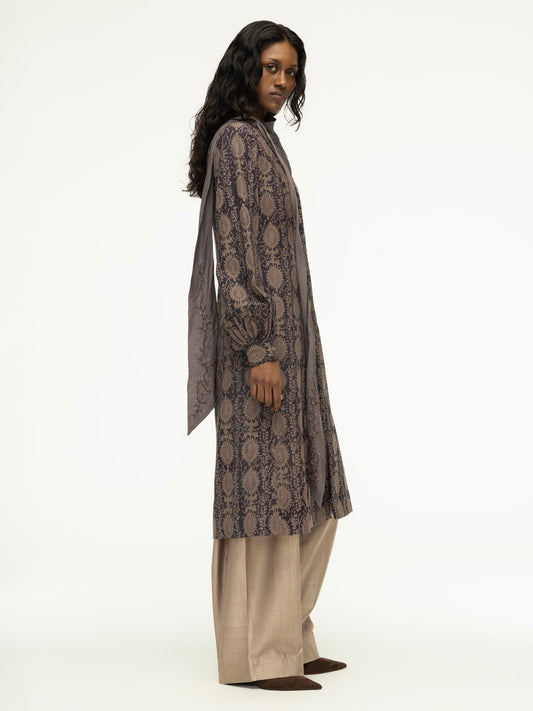 Ajrak  Wool Knee Length Jacket