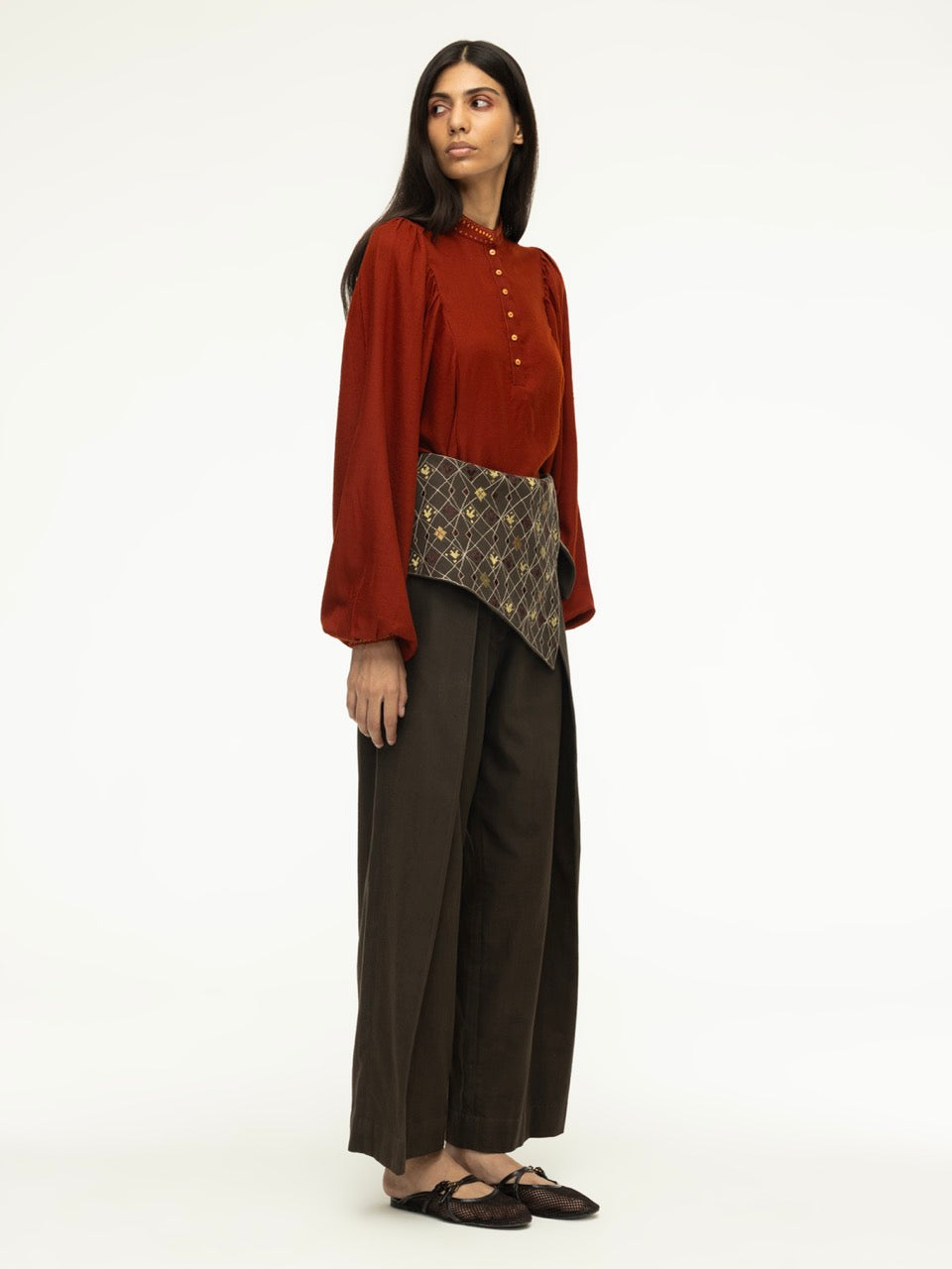 Phulkari Wide-Leg Trousers