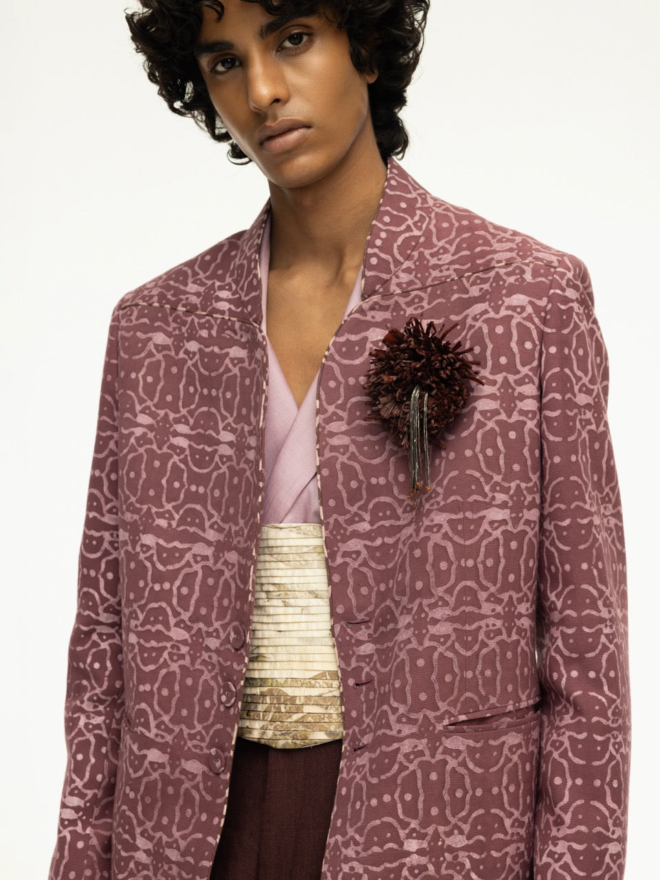 Dabu Print Open Jacket