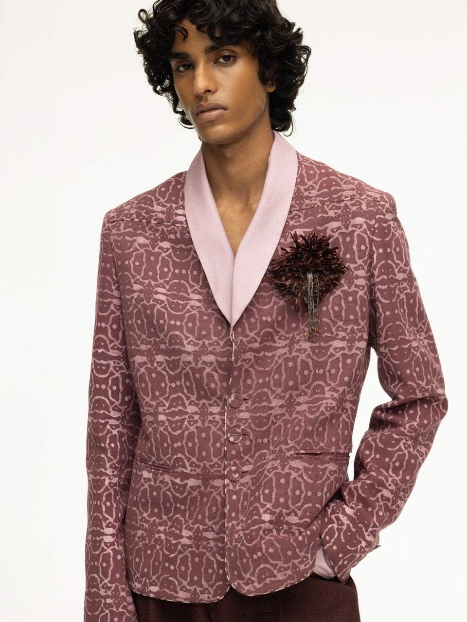 Dabu Print Open Jacket