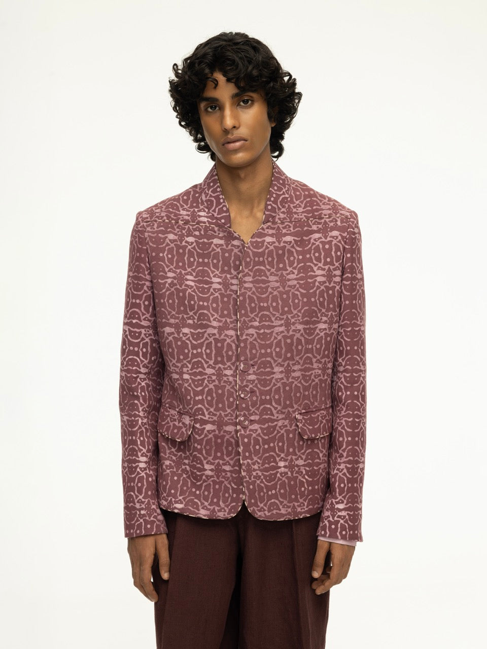 Dabu Print Open Jacket