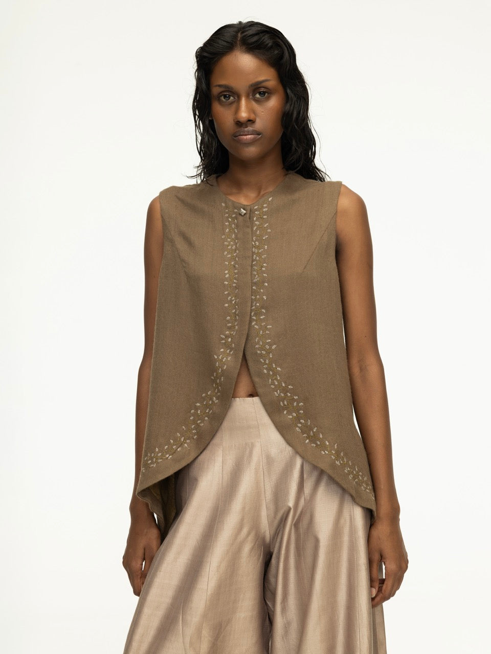 Sozani Pashmina Sleeveless Jacket