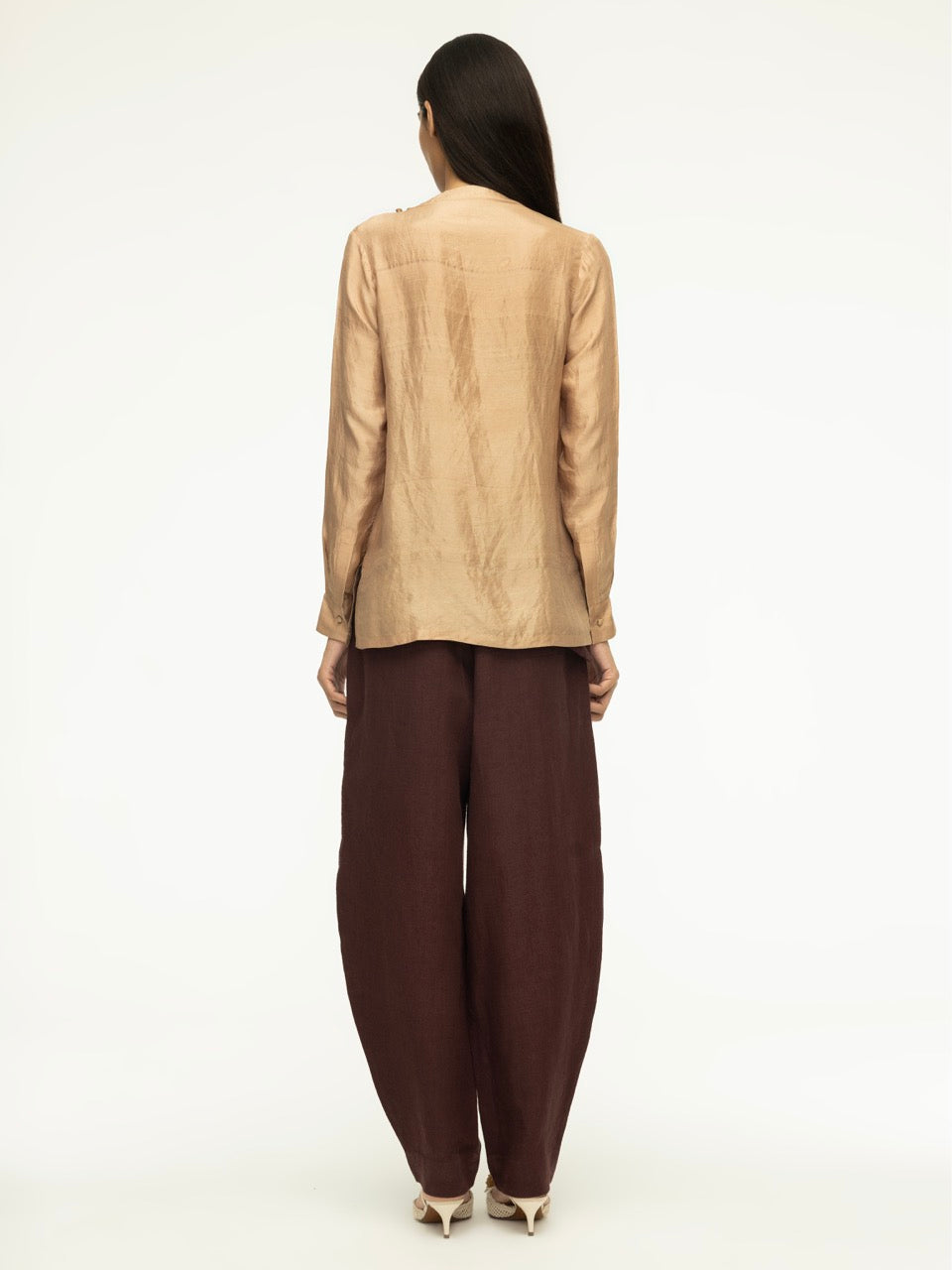Silk Blouse with Asymetric Closure