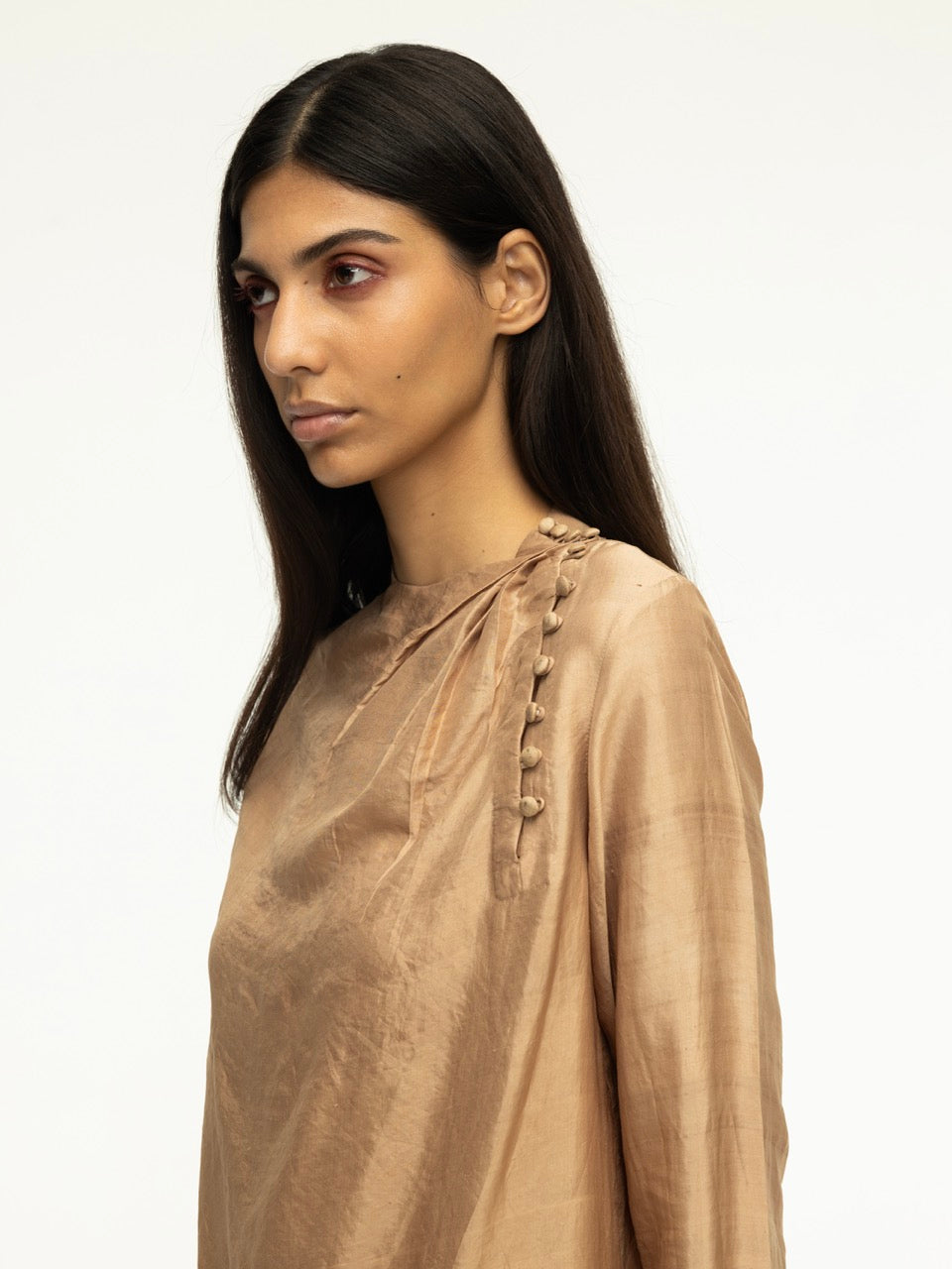 Silk Blouse with Asymetric Closure