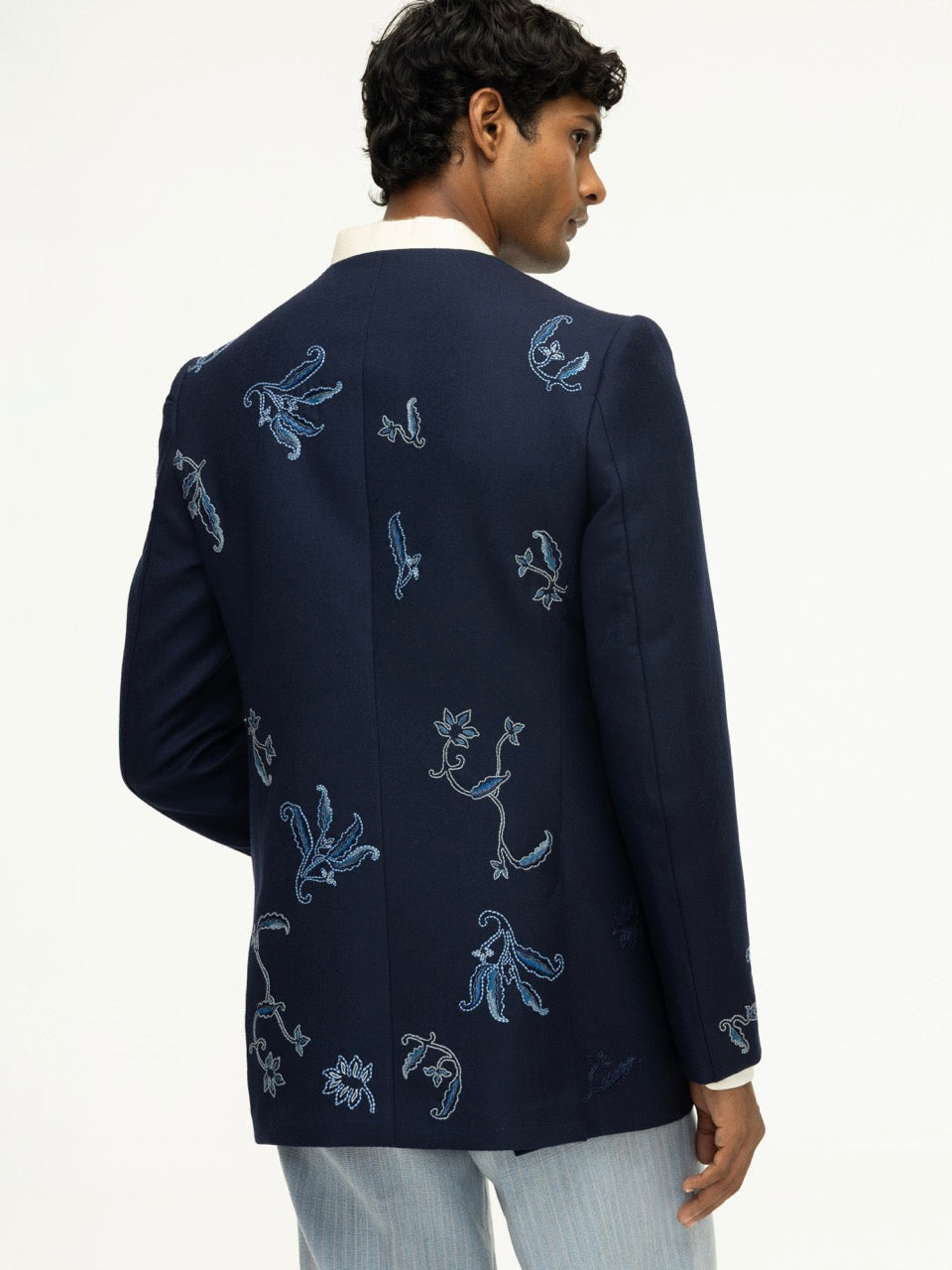 Pashmina Collar Embroidered Jacket