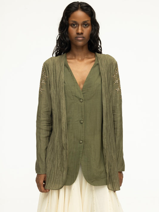 Embroidered Three- layered Jacket
