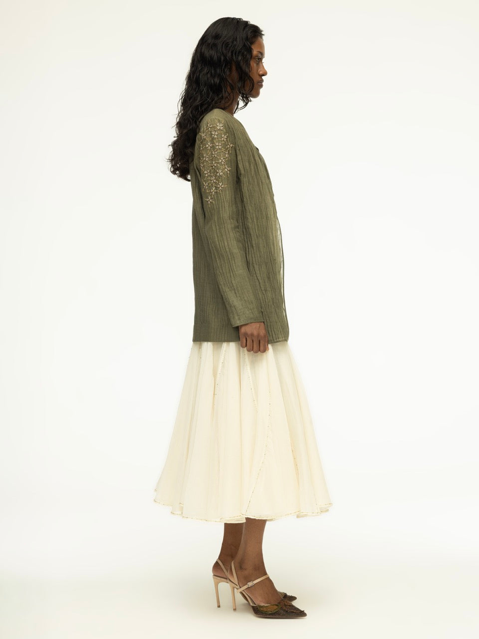 Embroidered Three- layered Jacket