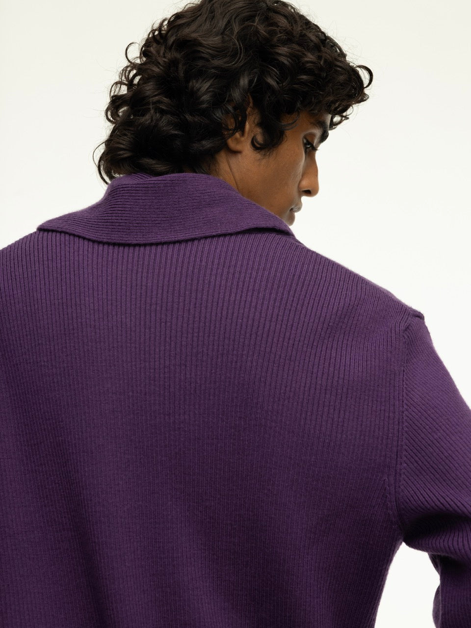 Oversized Shawl Collar Rib Knit Woolen Sweater