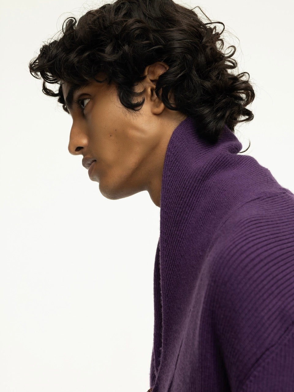 Oversized Shawl Collar Rib Knit Woolen Sweater