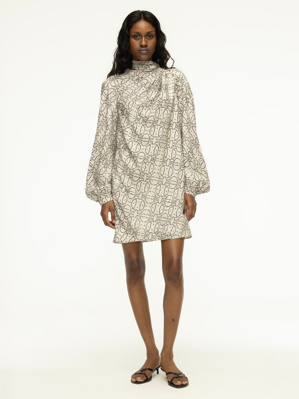 Dabu Cowl Draped Dress