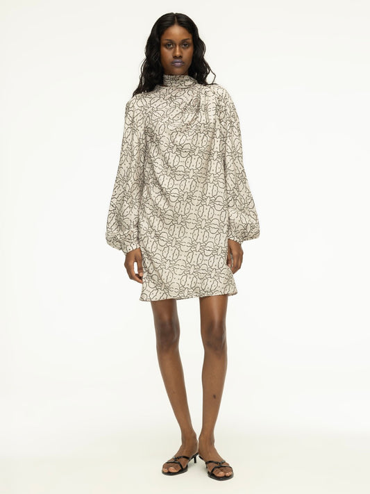 Dabu Cowl Draped Dress
