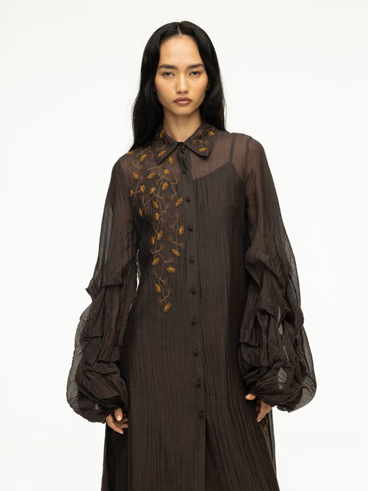 Hand-Embroidered Smocked Dress