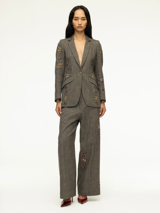 Phulkari Handwoven Denim Pants