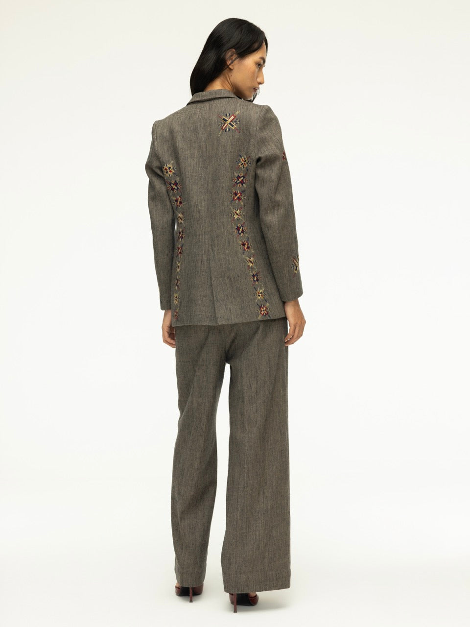 Phulkari Handwoven Denim Pants