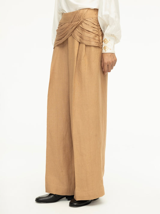 Ruched Waist Cropped Pants