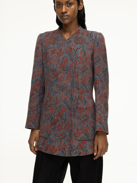 Ajrak Canvas Side Buttoned Jacket