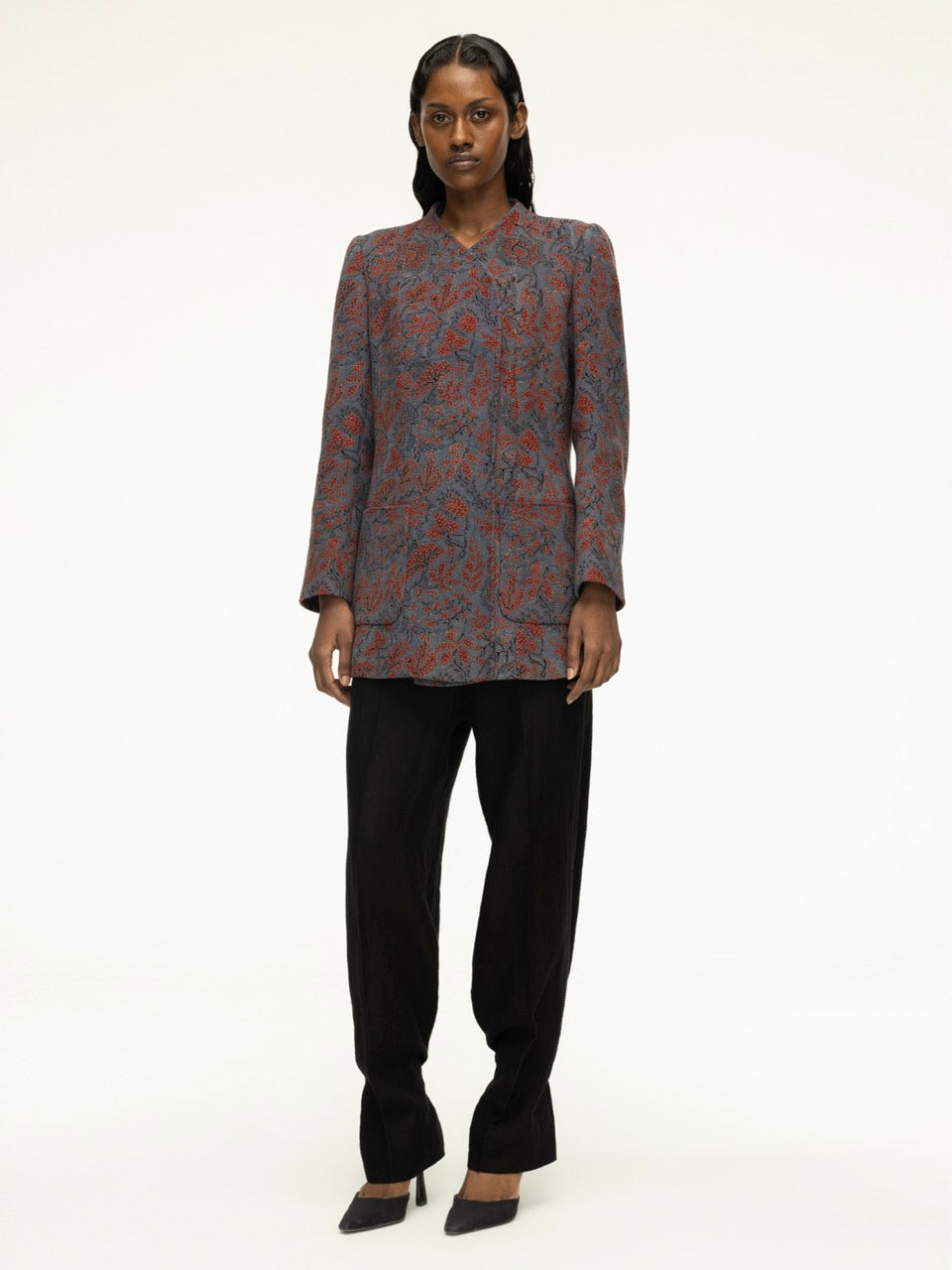 Ajrak Canvas Side Buttoned Jacket