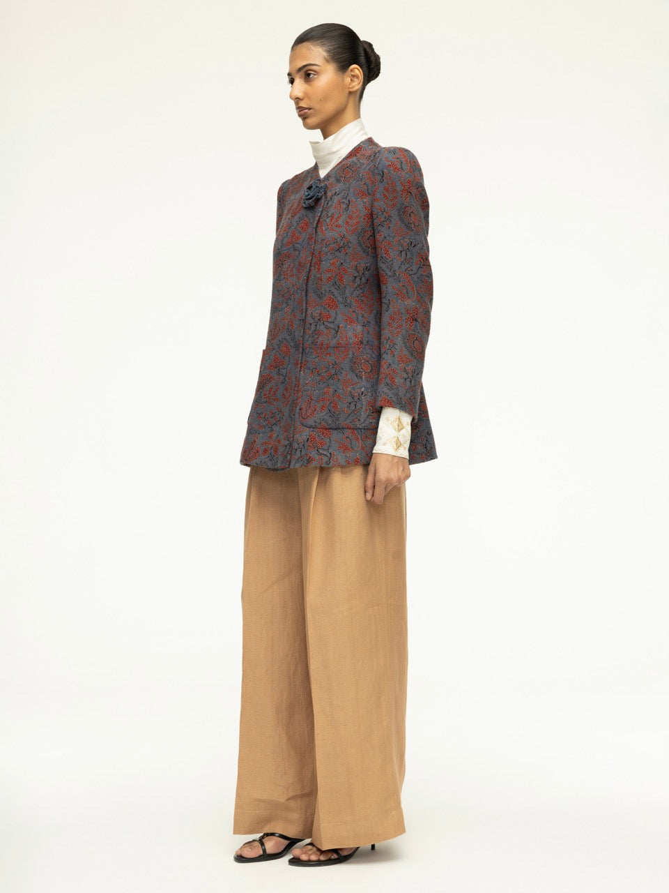 Ajrak Canvas Side Buttoned Jacket