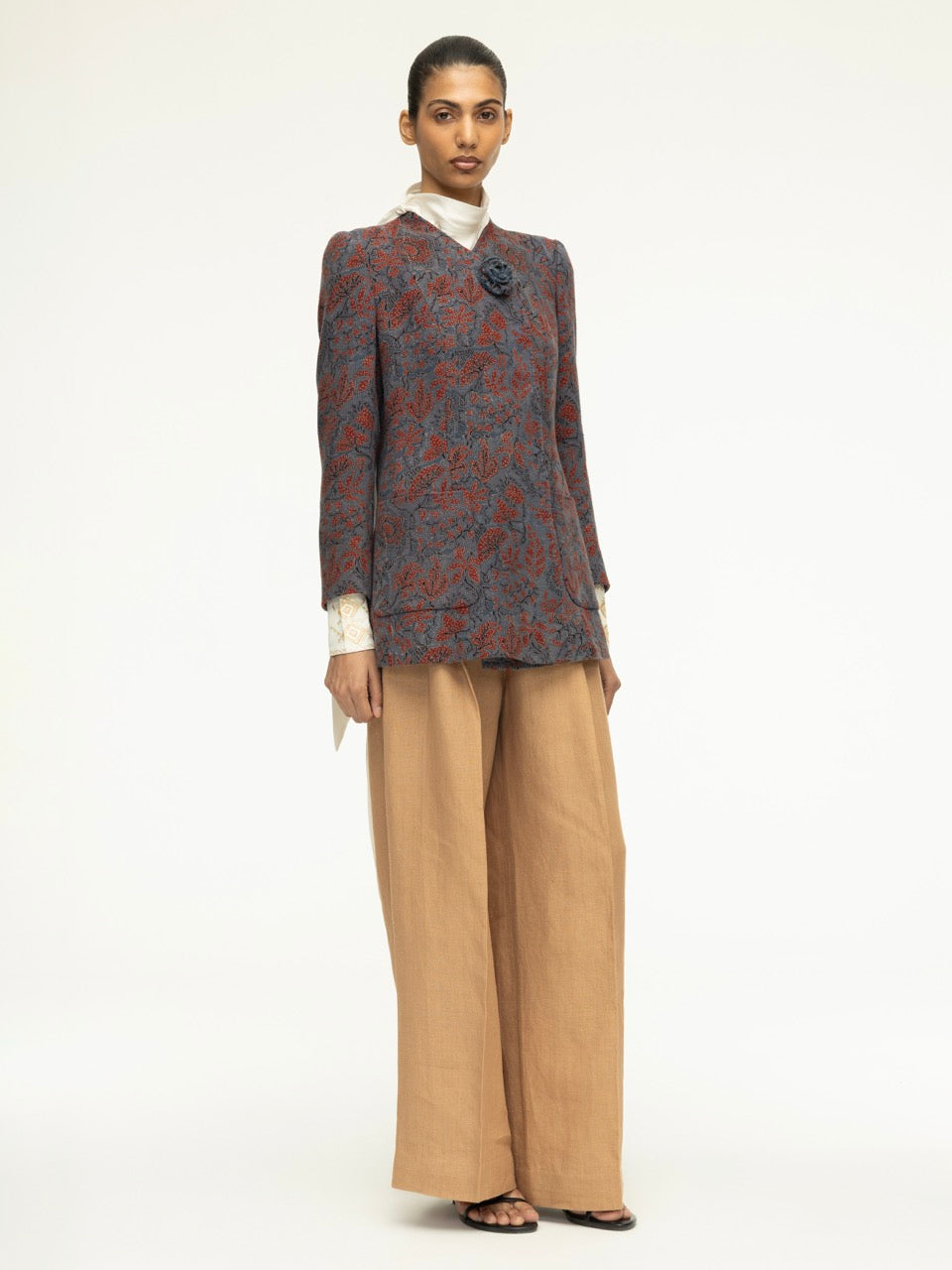 Ajrak Canvas Side Buttoned Jacket