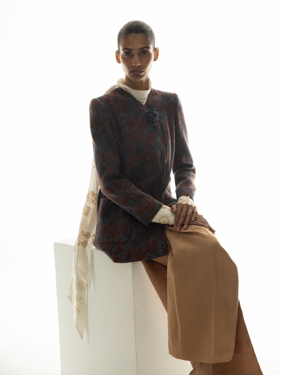 Ajrak Canvas Side Buttoned Jacket