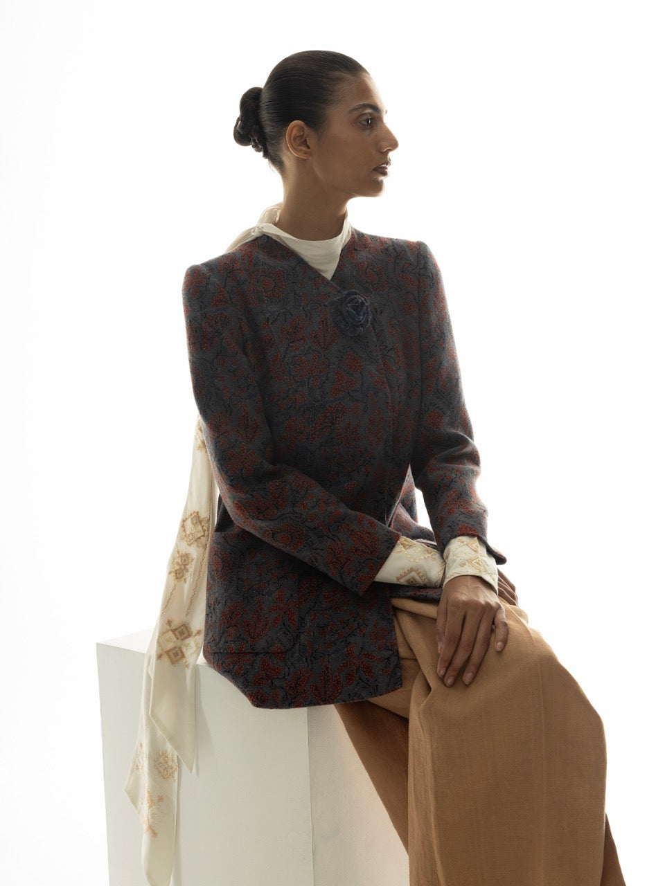 Ajrak Canvas Side Buttoned Jacket
