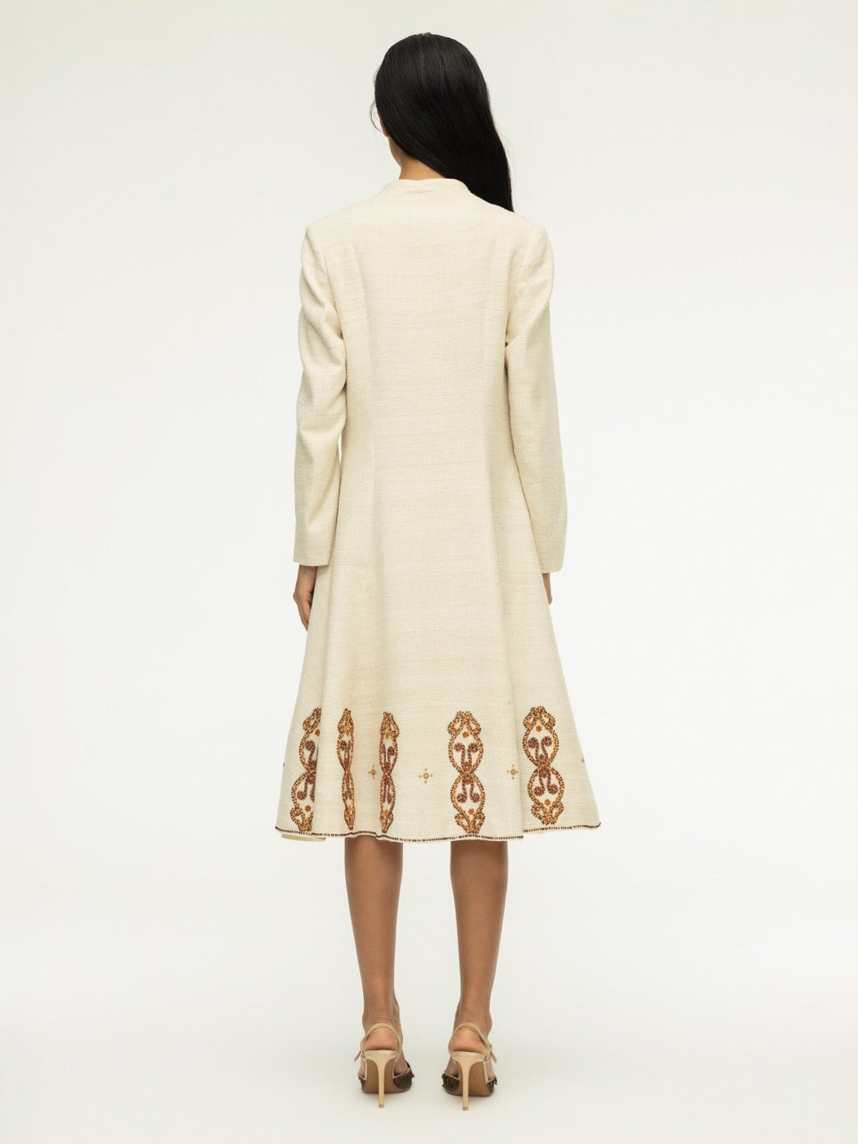 Embroidered Wrap Dress