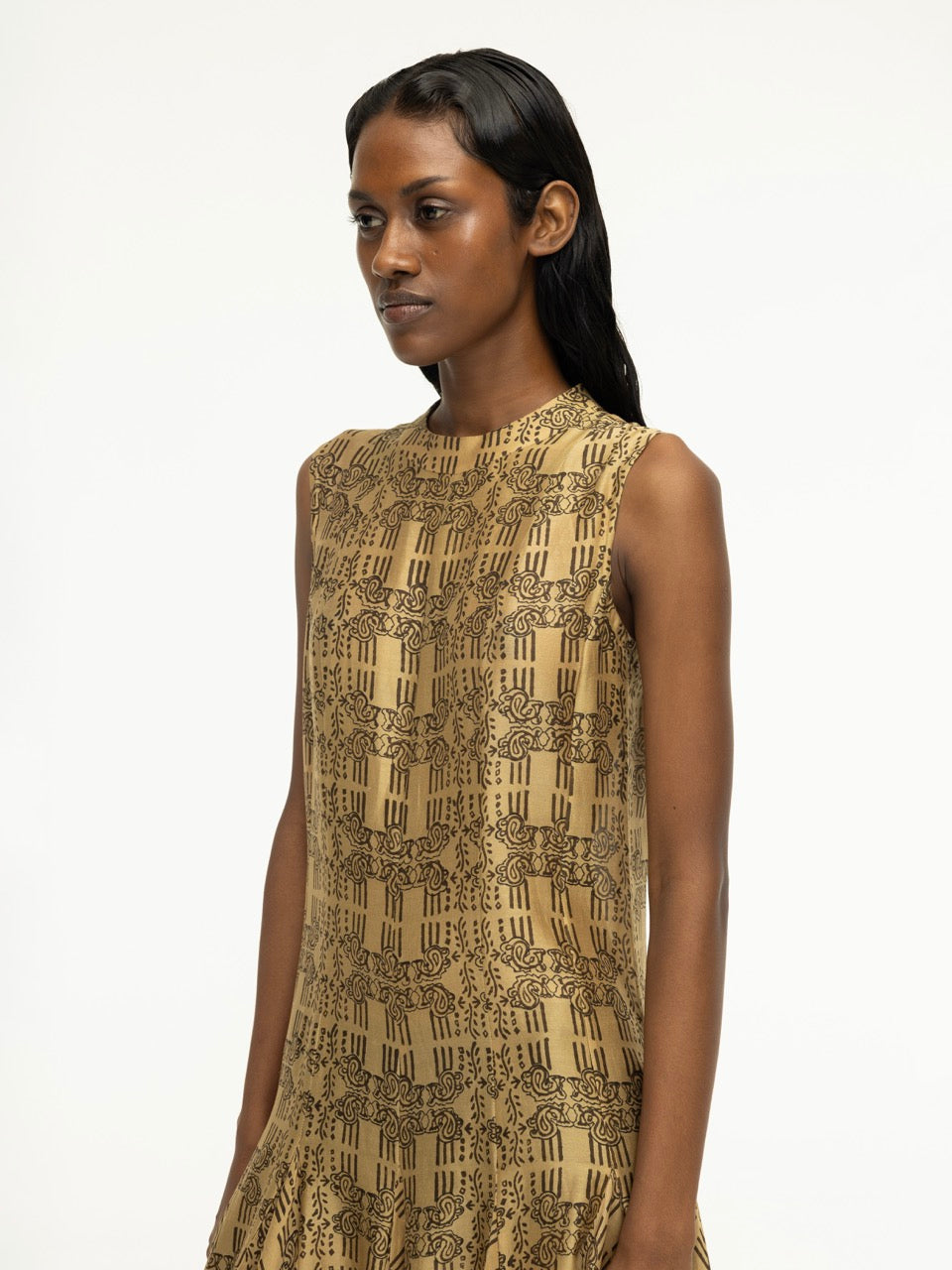 Dabu Printed Flared Dress