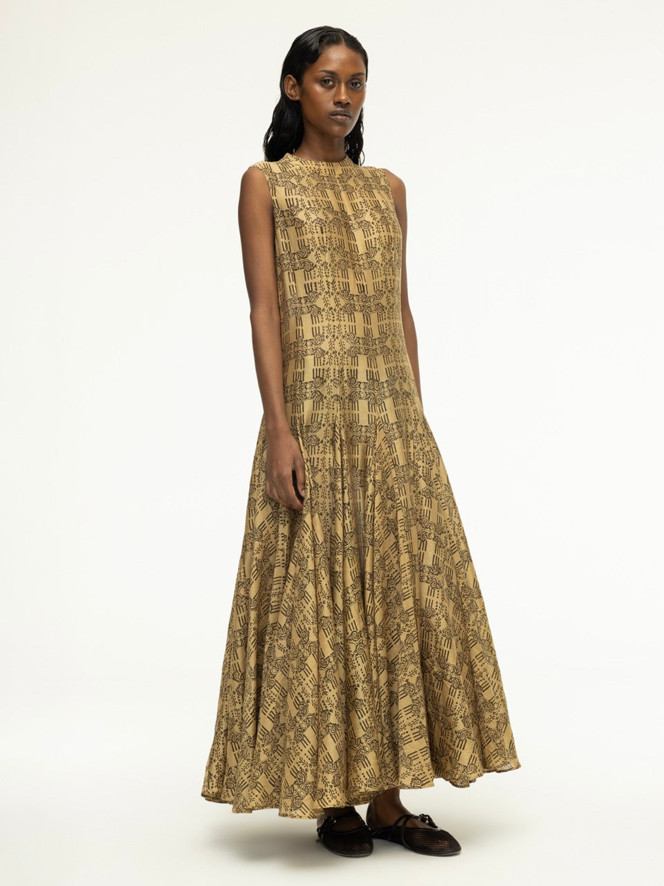 Dabu Printed Flared Dress