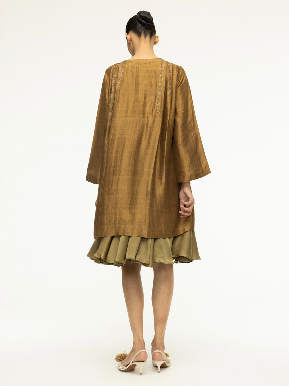 Sozani Embroidered Pleated Dress