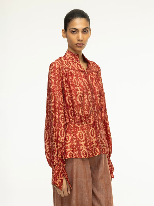 Ajrak Button-Down Top