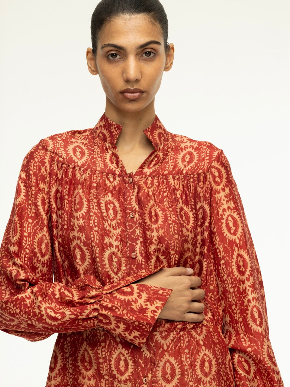 Ajrak Button-Down Top