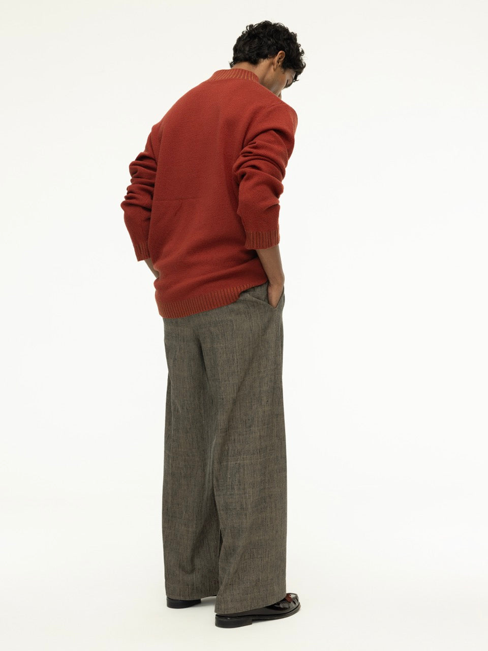 Oversized Open Collar Woolen Sweater