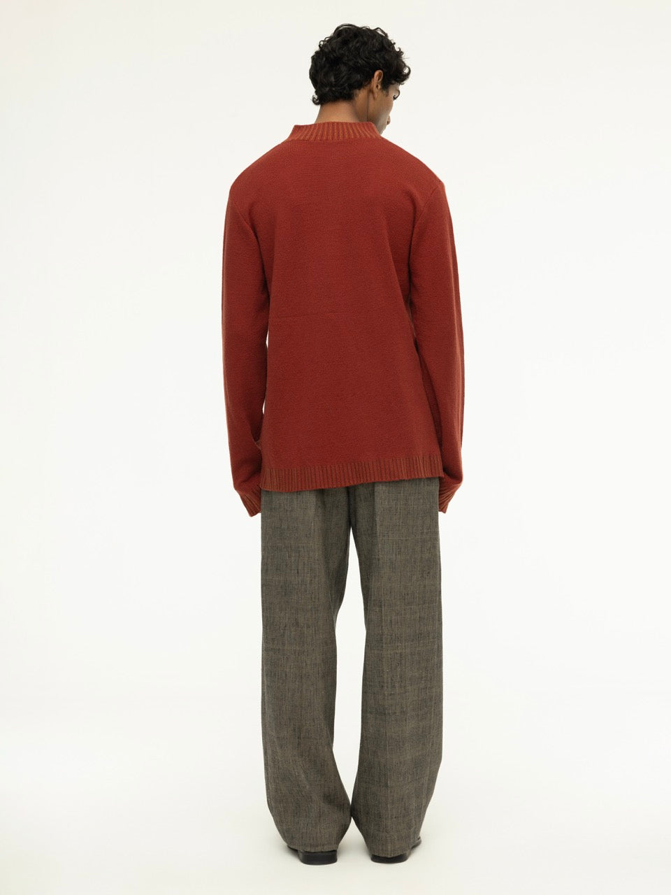 Oversized Open Collar Woolen Sweater