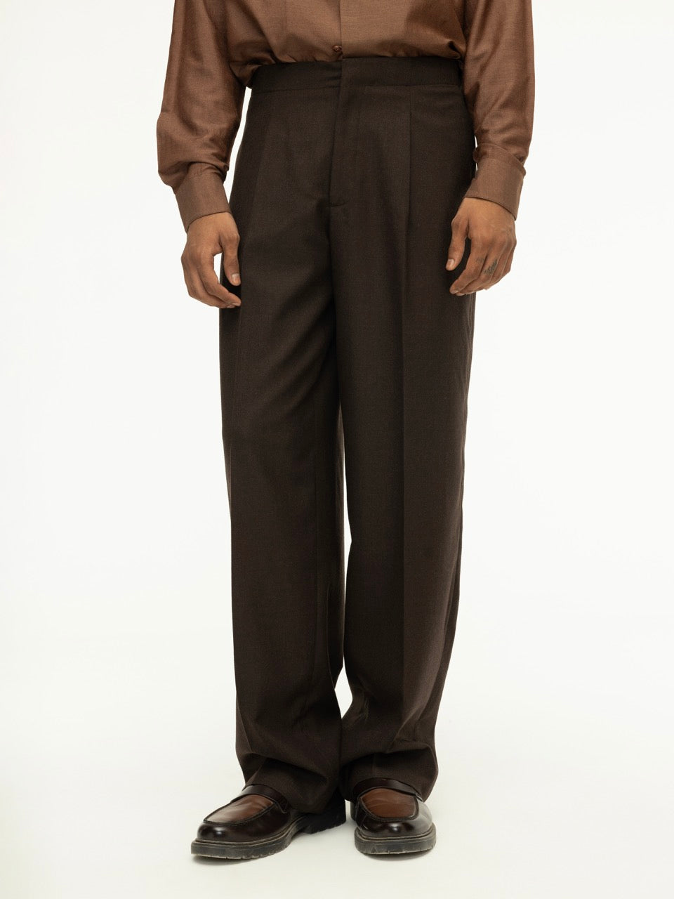 Men's Waistbandless Wool Trousers