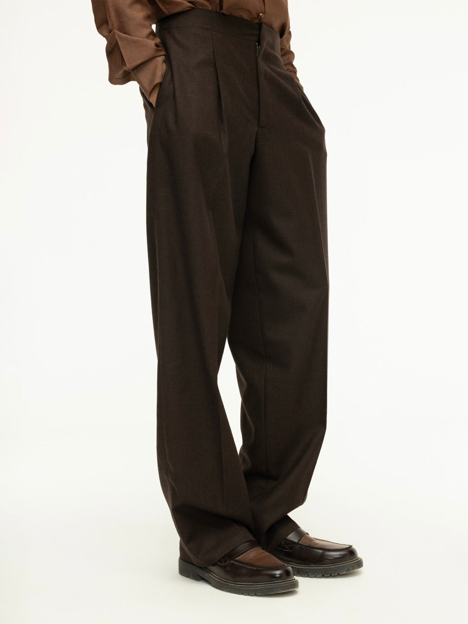 Men's Waistbandless Wool Trousers