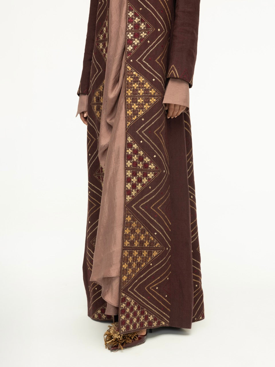 Phulkari Linen Long Archival Jacket