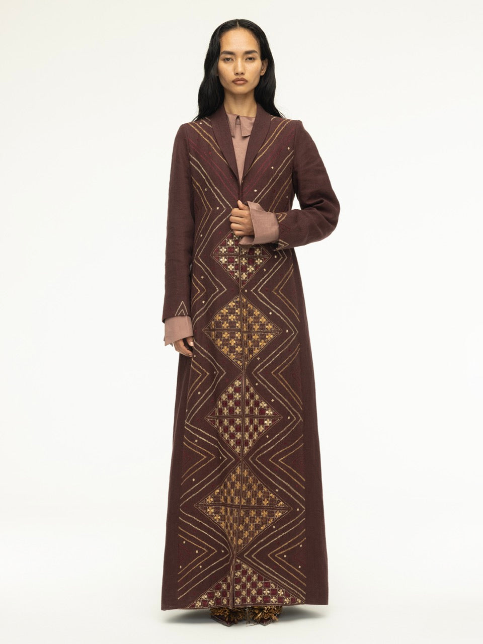 Phulkari Linen Long Archival Jacket