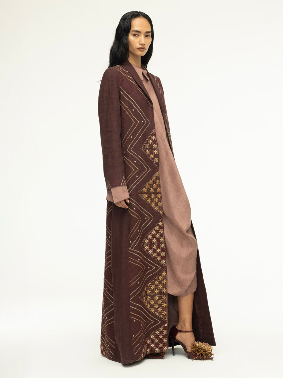 Phulkari Linen Long Archival Jacket