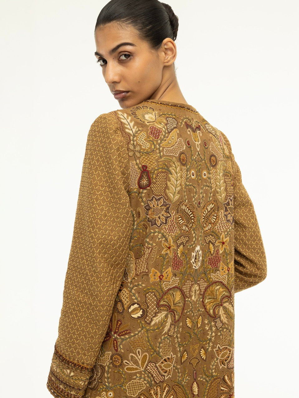 Embroidered Linen Achival Jacket