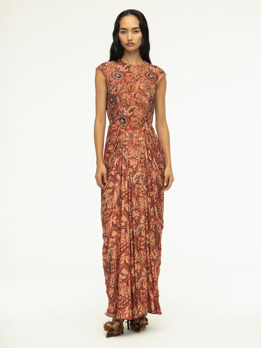 Archival Ajrakh Hand-Embroidered Dress